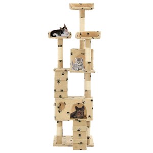 Arbre à chat griffoir grattoir niche jouet 50 x 50 x 170 cm beige