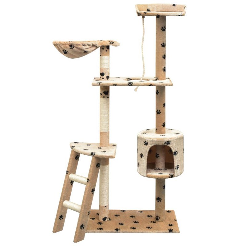Helloshop26 - Arbre à chat griffoir grattoir niche jouet 97 x 40 x 150 cm beige