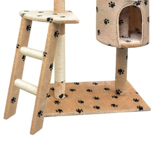 Arbre à chat griffoir grattoir niche jouet 97 x 40 x 150 cm beige