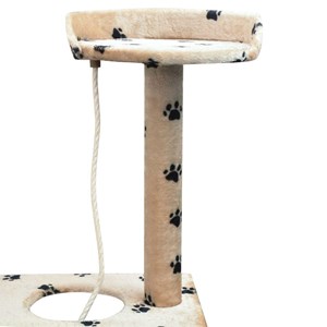 Arbre à chat griffoir grattoir niche jouet 97 x 40 x 150 cm beige