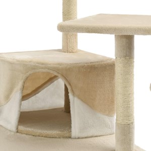 Arbre à chat griffoir grattoir niche jouet 103 x 77 x 203 cm beige