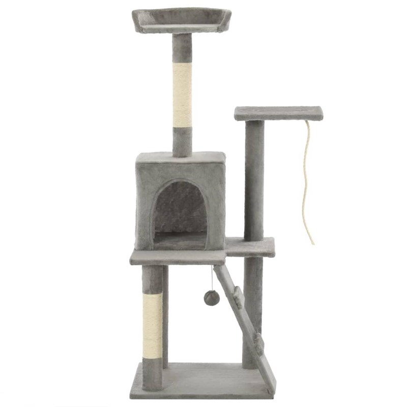 Helloshop26 - Arbre à chat griffoir grattoir niche jouet 50 x 50 x 120 cm gris
