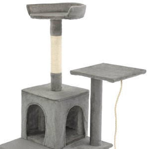 Arbre à chat griffoir grattoir niche jouet 50 x 50 x 120 cm gris
