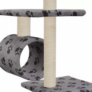 Arbre à chat griffoir grattoir niche jouet 70 x 58 x 260 cm gris