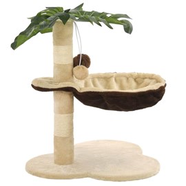 Arbre à chat griffoir grattoir niche jouet 44 x 40 x 50 cm beige