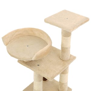 Arbre à chat griffoir grattoir niche jouet 30 x 30 x 65 cm beige