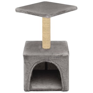 Arbre à chat griffoir grattoir niche jouet 30 x 30 x 55 cm gris