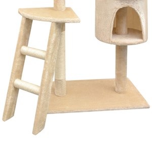 Arbre à chat griffoir grattoir niche jouet 97 x 40 x 150 cm beige