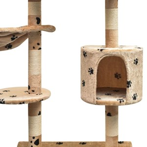 Arbre à chat griffoir grattoir niche jouet 96 x 35 x 125 cm beige