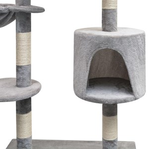 Arbre à chat griffoir grattoir niche jouet 96 x 35 x 125 cm gris