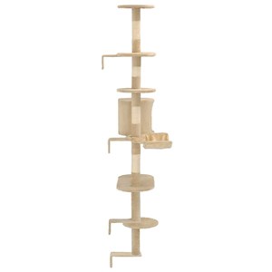 Arbre à chat griffoir grattoir niche jouet 60 x 30 x 194 cm beige