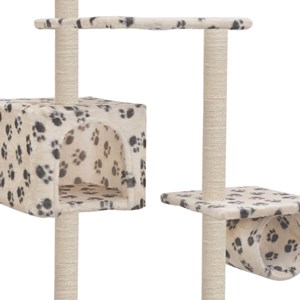Arbre à chat griffoir grattoir niche jouet 70 x 58 x 260 cm beige