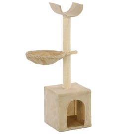 Arbre à chat griffoir grattoir niche jouet 30 x 30 x 105 cm beige