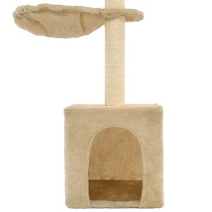 Arbre à chat griffoir grattoir niche jouet 30 x 30 x 105 cm beige