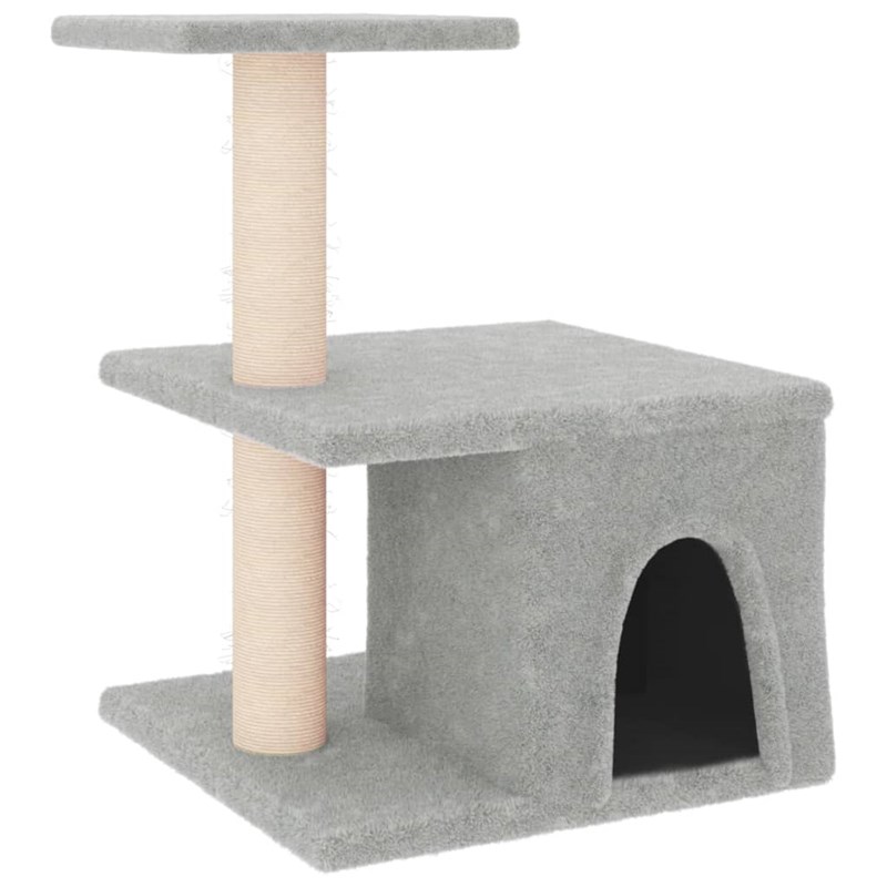 Helloshop26 - Arbre à chat meuble tour grimper jouet 42 x 34.5 x 48 cm gris