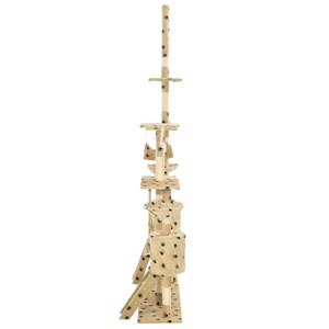 Arbre à chat griffoir grattoir niche jouet 147 x 35 x 230 cm beige