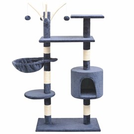 Arbre à chat griffoir grattoir niche jouet 96 x 35 x 125 cm bleue