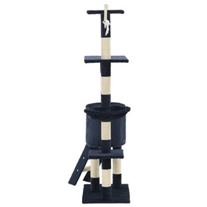Arbre à chat griffoir grattoir niche jouet bleue