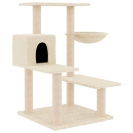 Arbre à chat meuble tour grimper jouet 72.5 x 59.5 x 82.5 cm crème