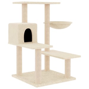 Arbre à chat meuble tour grimper jouet 72.5 x 59.5 x 82.5 cm crème