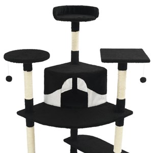 Arbre à chat griffoir grattoir niche jouet 103 x 77 x 203 cm noir