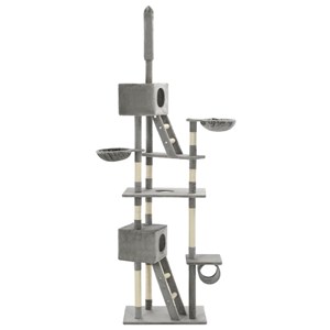 Arbre à chat griffoir grattoir niche jouet 135 x 80 x 230 cm gris