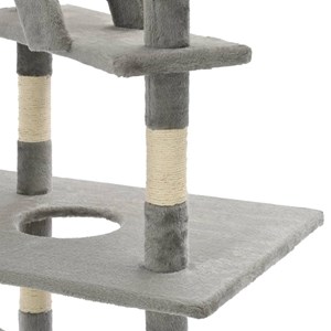 Arbre à chat griffoir grattoir niche jouet 135 x 80 x 230 cm gris
