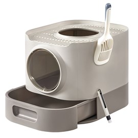 Bac à litière pour chat xxl avec couvercle