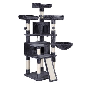 Arbre à chat xxl tour de jeux 54 x 50 x 168 cm gris