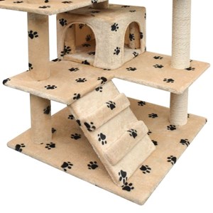 Arbre à chat griffoir grattoir niche jouet 67 x 67 x 125 cm beige