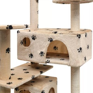 Arbre à chat griffoir grattoir niche jouet 67 x 67 x 125 cm beige