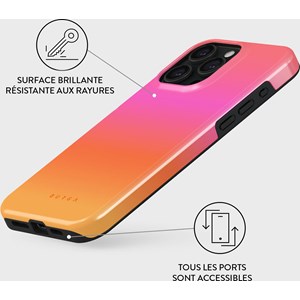 Coque magsafe pour iphone 15 pro tough motifs sunset club burga