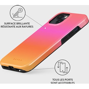 Coque magsafe pour iphone 15 tough motifs sunset club burga