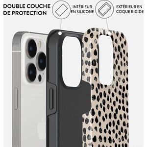 Coque pour iphone 14 pro max rigide motifs almond latte burga