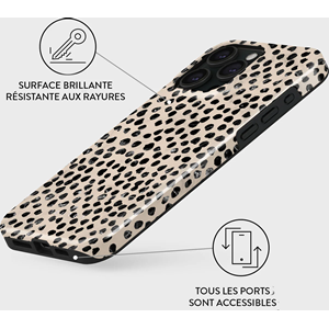 Coque pour iphone 15 pro rigide motifs almond latte burga