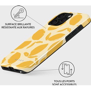 Coque pour iphone 15 pro rigide motifs lemon tart burga