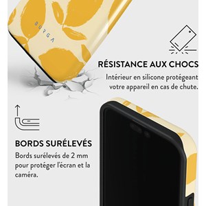 Coque pour iphone 15 pro rigide motifs lemon tart burga