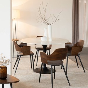 Chaise en bois foncé et velours gris florence (lot de 2)