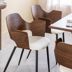 Chaise triplex foncé tissu écru