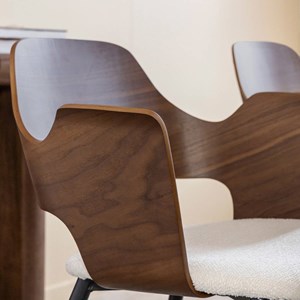 Chaise triplex foncé tissu écru