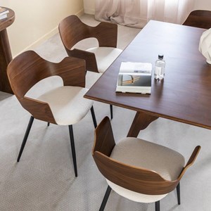 Chaise triplex foncé tissu écru