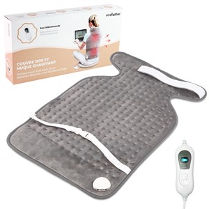 Couvre dos et nuque chauffant - velours ultra doux - 6 niveaux de chauffe,