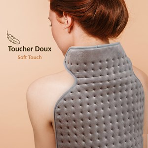 Couvre dos et nuque chauffant - velours ultra doux - 6 niveaux de chauffe,