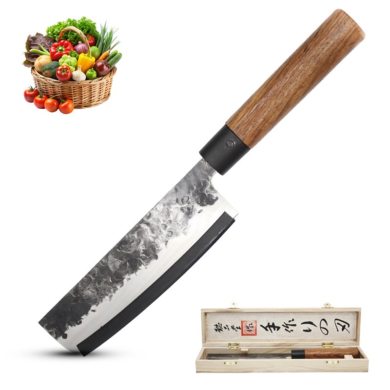 Couteau de cuisine nakiri forgé - acier japonais ultra tranchant