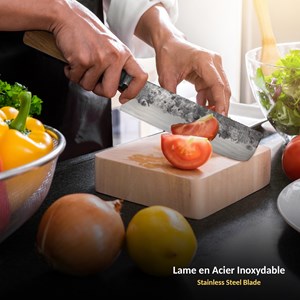 Couteau de cuisine nakiri forgé - acier japonais ultra tranchant