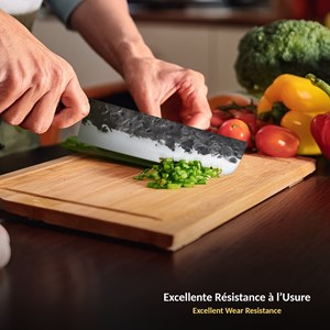 Couteau de cuisine nakiri forgé - acier japonais ultra tranchant