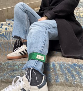 Serre-pantalon vélo réfléchissant paillettes vertes