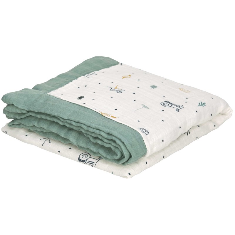 Couverture en bambou vert d'eau garden explorer (100 x 100 cm)