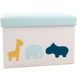 Coffre à jouets en tissu et pouf zanimo