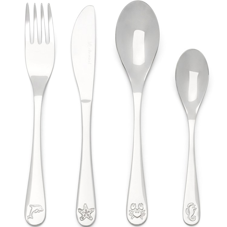 Coffret couverts en acier sea life